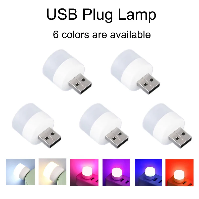 

1W USB Plug MINI LED Lamp 5V Night Light Reading Lamp Eye Protection 5V For Power Bank PC Laptop LED Lights