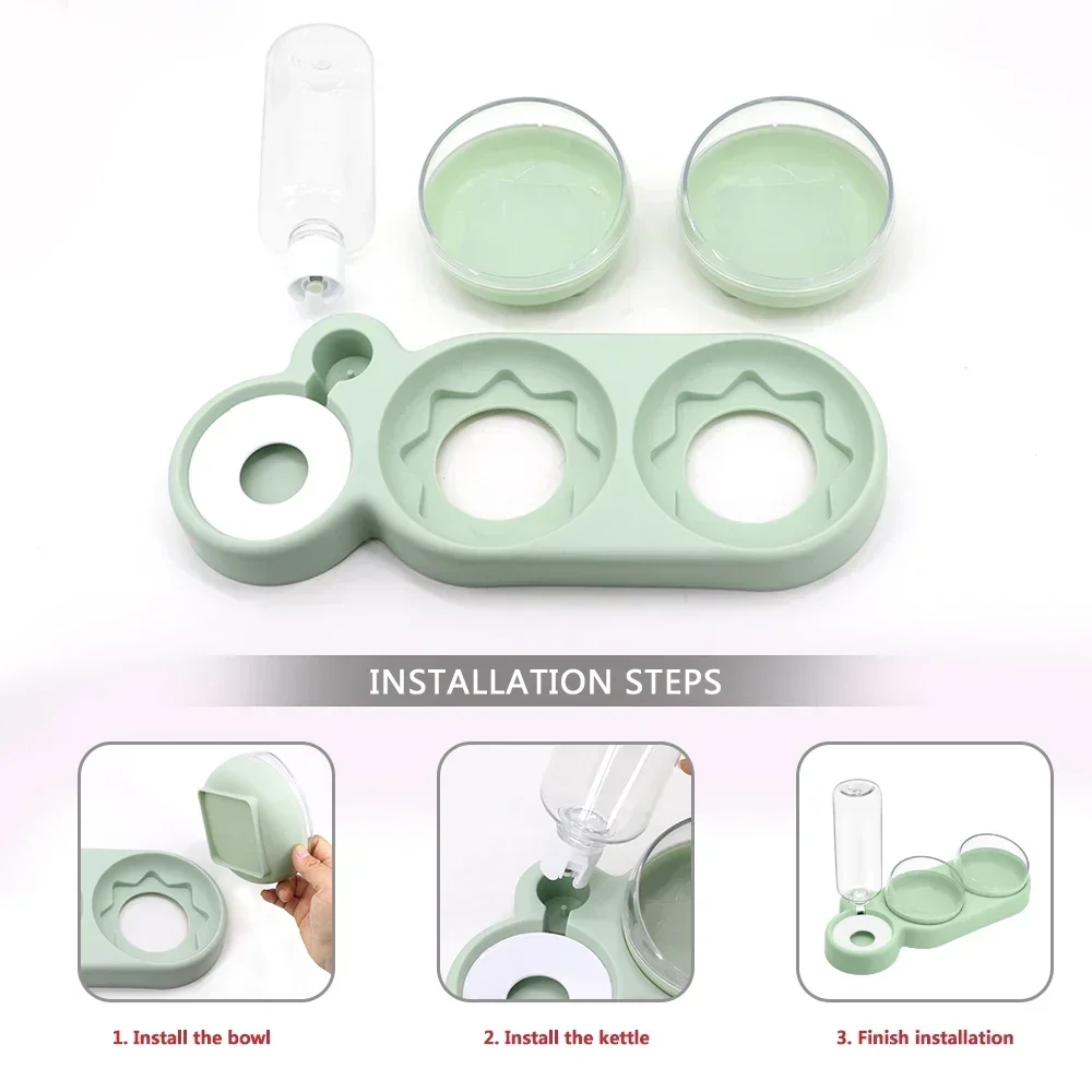 

Поилка для собак и кошек, автоматическая подставка, миска для кормления, миска для кошек с двойной чашей для приподнятия питомца