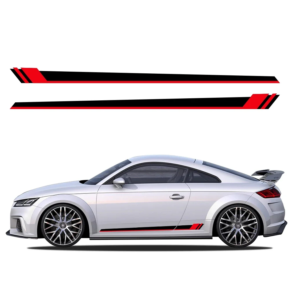 Sleek Car Side Stripes Decals Vinyl Graphics Trims Auto Accessories
