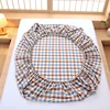 2025 New All-cotton Yarn-dyed Single Bed Hat Printed Checked Washed Mattress Cover Wrap Bed Cover 360 Degrees with Elastic 4