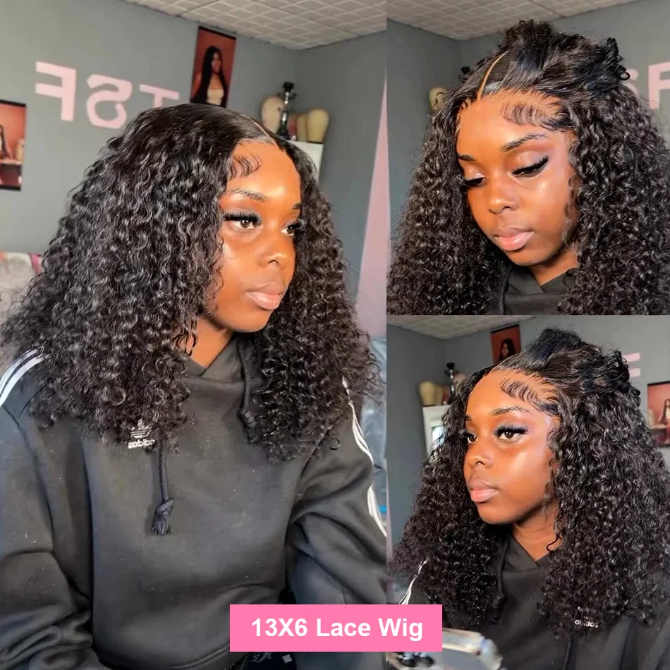 Bob Wig Human Hair Curly Wigs Short Deep Wave 13x6 Hd Lace Frontal Wig Brazilian 5x5 Closure Bob For Women