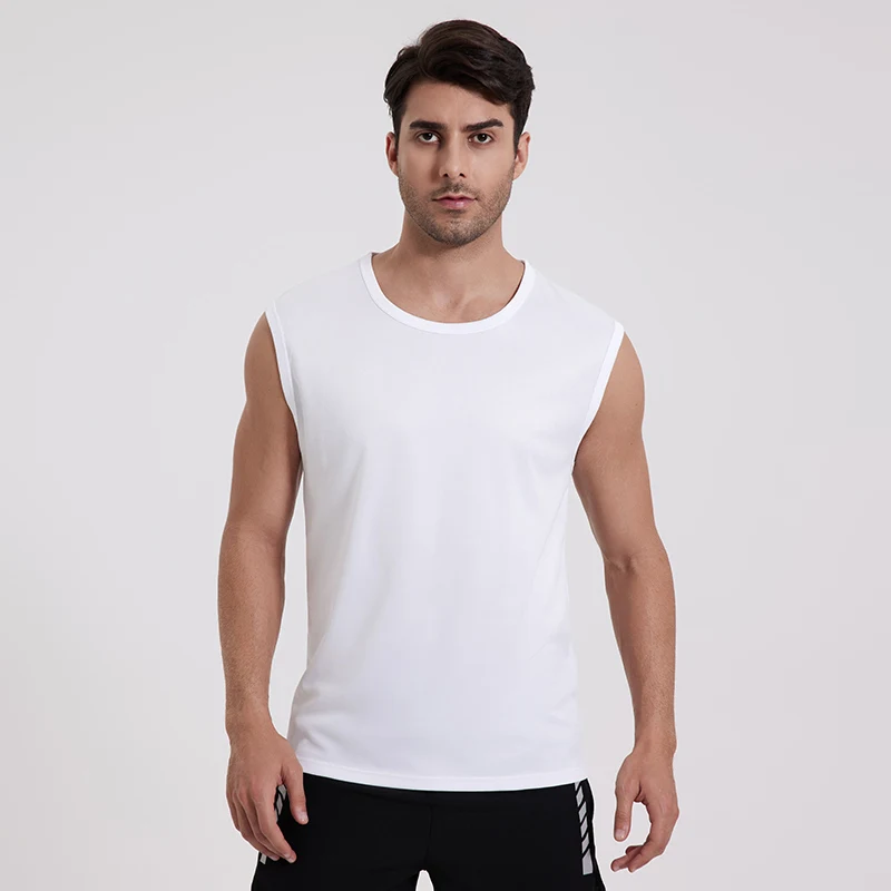 Men Undershirt Quick Dry T Shirt Sports Sleeveless Vest Cotton Sleeveless T Shirt Compression Shirt 1/3 Pcs