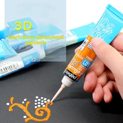 3D Fabric Three-dimensional Pigment DIY Hand-painted 20ml Glass Ceramic Decoration Hand-painted Brush Fabric Paint
