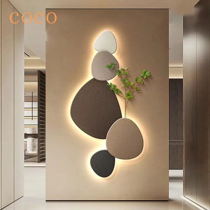 2024 Modern Creative Living Room Wall Lamp Porch Decorative Painting Wall Lamp Green Plant Mural Corridor Corridor Painting