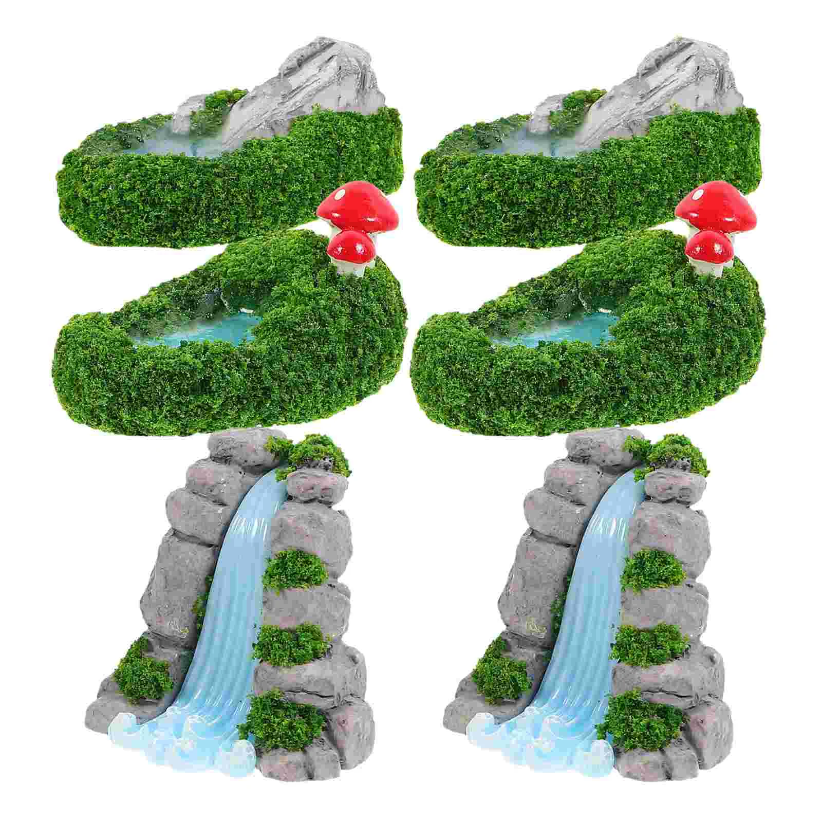 

6pcs Miniatures Pond Decoration Landscapes Miniature Pool Waterfall Models