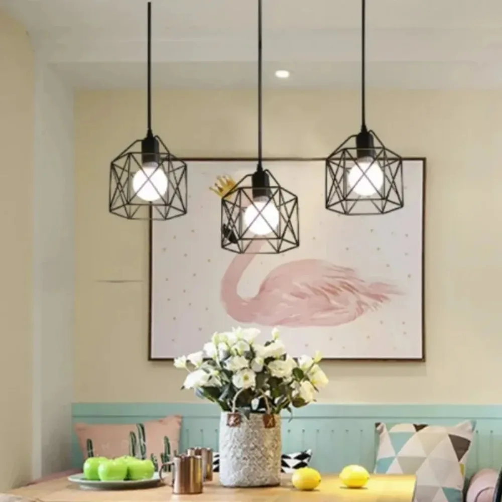1/3 Heads Industrial Pendant Light Black Minimalist Hanging Lamp, Adjustable Ceiling Light for Kitchen Island Bedroom