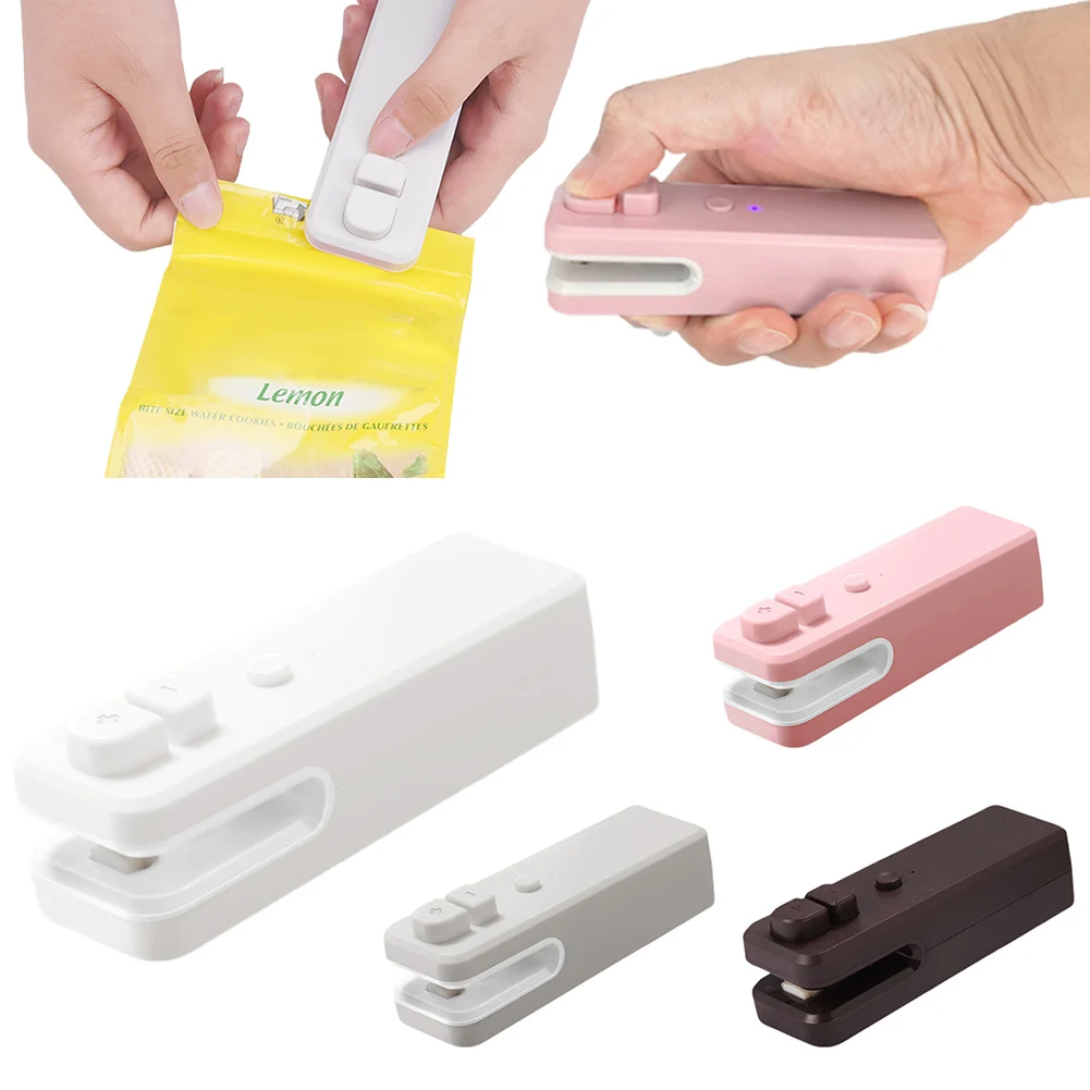 2 in 1 Heat Sealer with Cutter USB Rechargeable Mini Bag Sealer Food Sealing Machine for Plastic Bags Chip Cookies Snacks Fresh 3