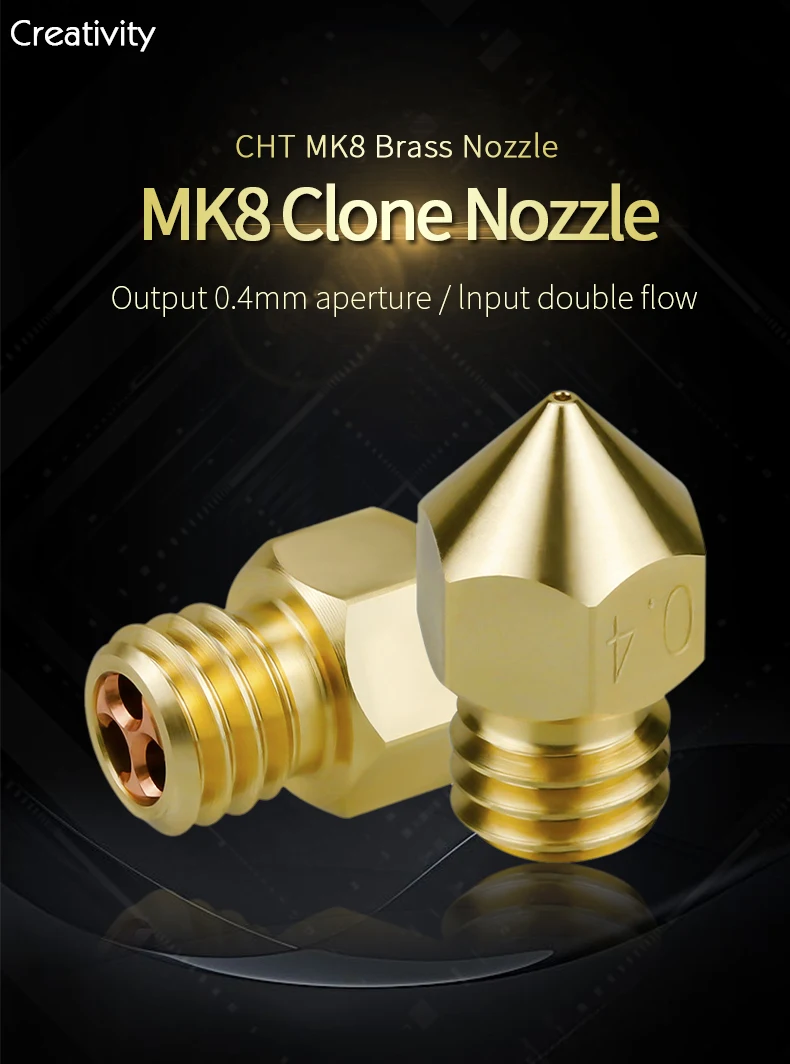 BUSE MK8 ACIER Inox 0.2/0.3/0.4/0.5/0.6/0.8 M6 Nozzle 1.75mm Pour - Foto 10