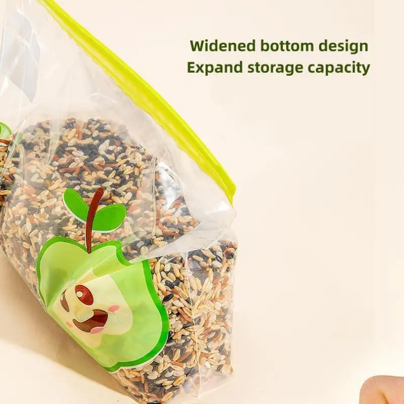 Reusable Zip Lock Bag Food Grade Transparent Storage Bag With Zipper Sealing Plastic Container Travel Freezer Camping Kitchen 2