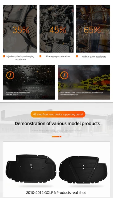 Copertura Isolante Cofano Motore Per VW Golf 6 - Antirumore E Anti Calore - Nero - Foto 9