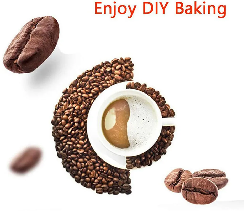 304 Stainless Steel Handhold Rotary Coffee Bean Baker Manual Coffee Bean Roasters With Gas Alcohol Stove
