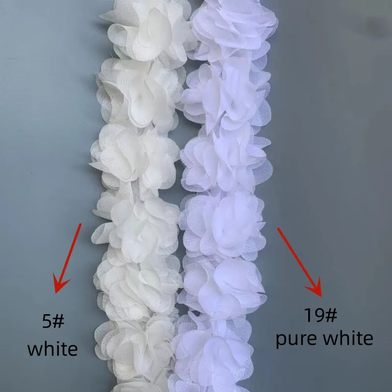 26 flower 14 color 3D Chiffon Flowers DIY 5cm Width lace trim lace ribbon decoration clothes accessories XF04