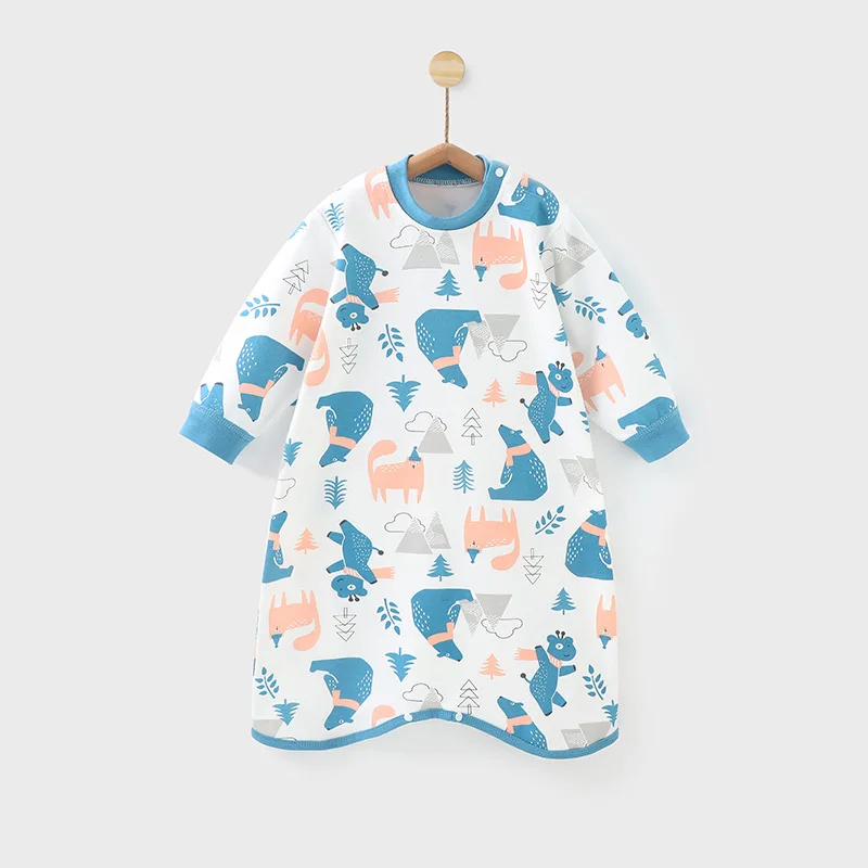 Infant Toddler Cartoon Printed Sleeping Dress Spring Autumn Baby Boy Girl Long Sleeve Cotton Robe for kids Sleep Nightgowns
