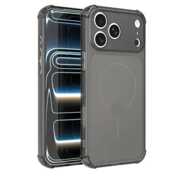 Intelligent AI Button Magnetic Translucent Matte Soft Cover Case - iPhone 15 Plus (Black)