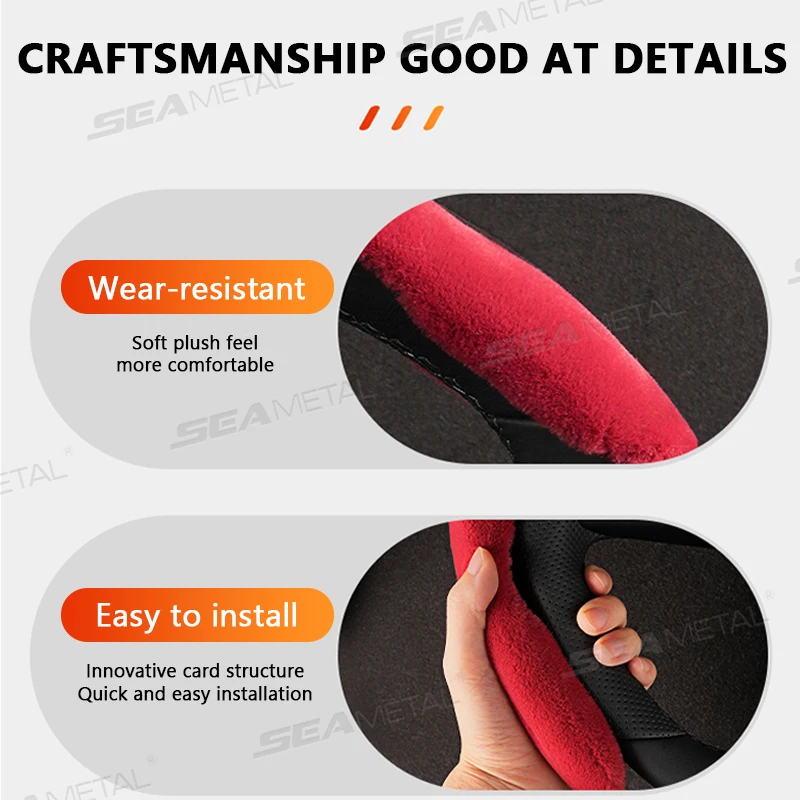 Winter Car Steering Wheel Cover Plush Non Slip Protector