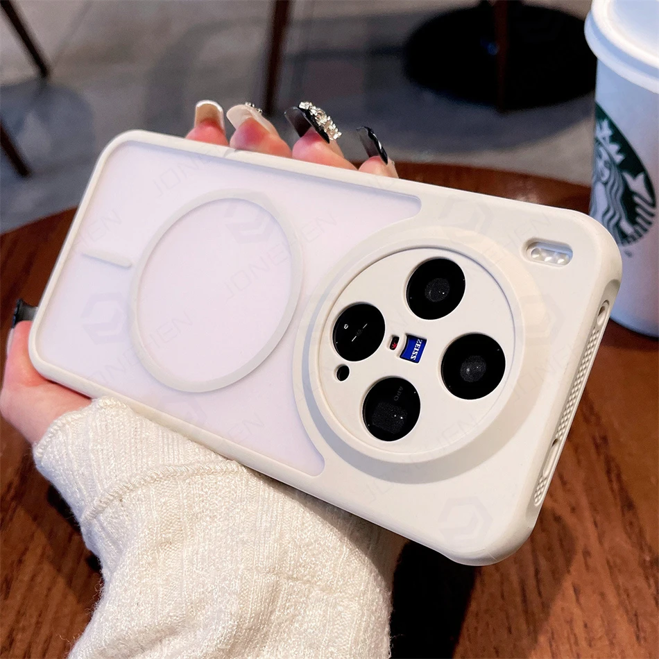Enhanced Magsafe-Compatible Matte Clear Cooling Case with Wireless Charging