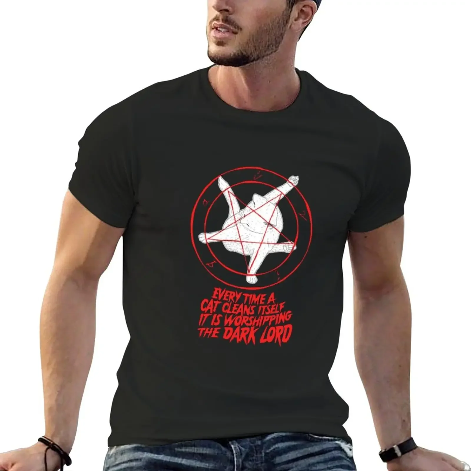 

Satanic cat T-Shirt customs for a boy mens t shirt graphic