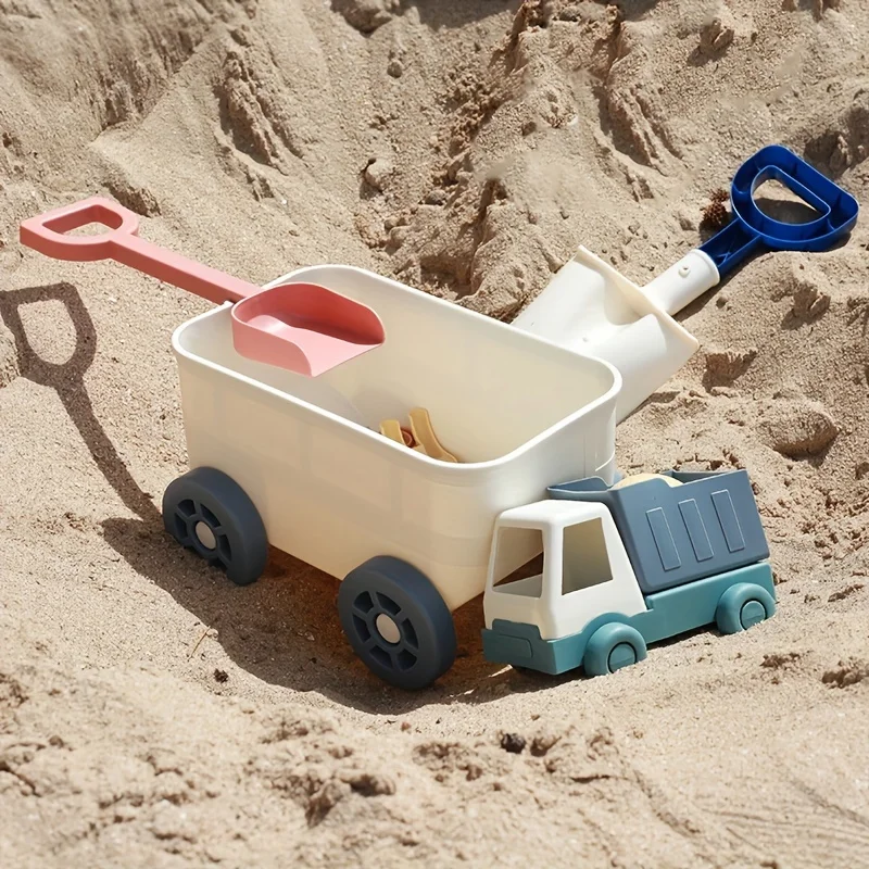 Beach Toys Sand Toys for Kids with Truck Car Sand Shovel Rake Sandbox Toys for Toddlers Kids Boys Cooking Pretend Play Kitchen — view 4