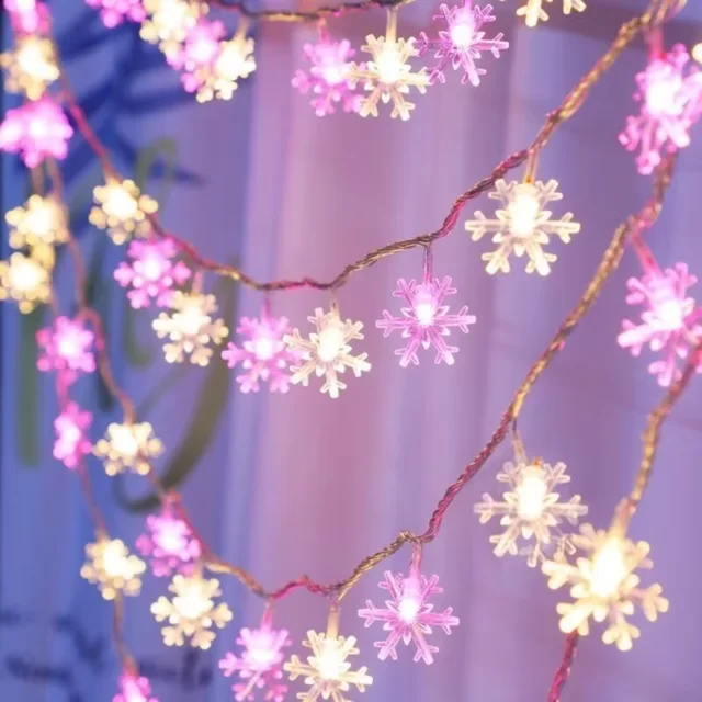 Snowflake LED String Fairy Light Garland Christmas Lights Wedding Decor Christmas Decor for Navidad Party Decoration 5