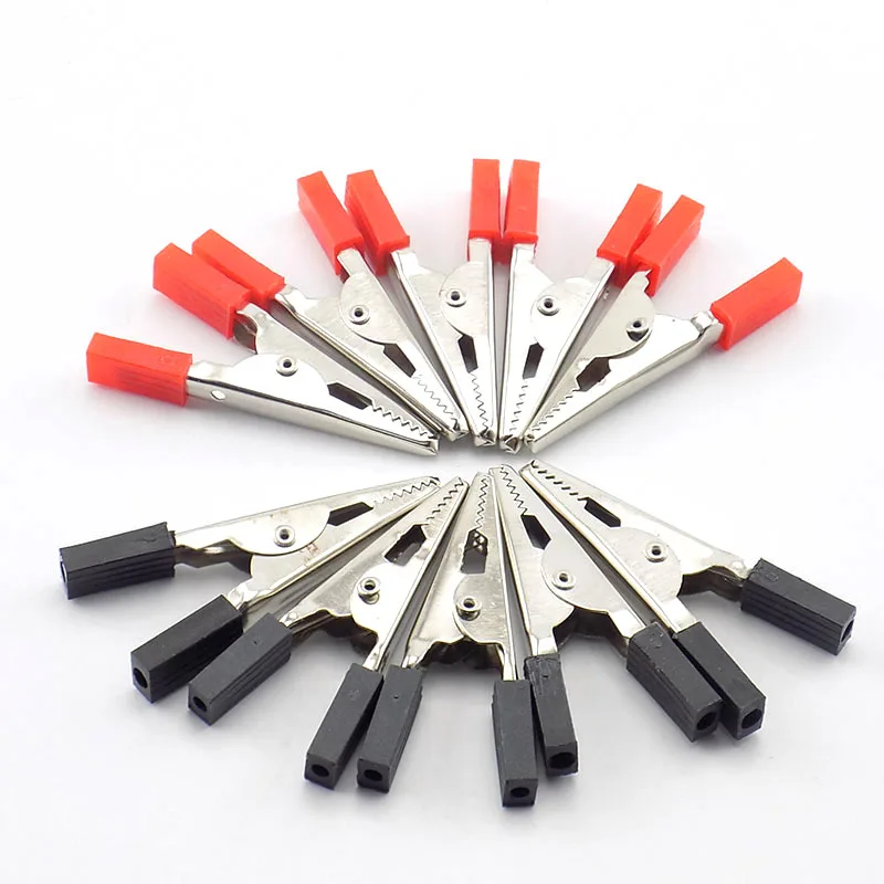 5/10pcs 35mm 50mm electrical Alligator Clips Battery Clip Crocodile Car bike Caravan Van Battery Test Lead Clips Tool A1