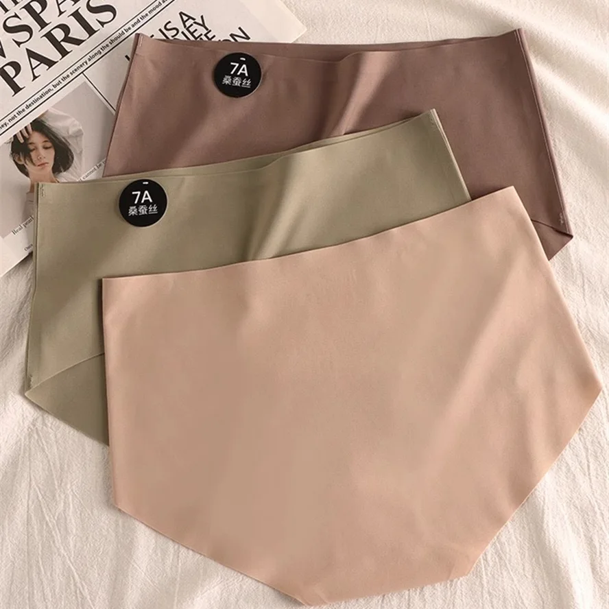Women Panties Women Underwear Female Underwear 4PCS Seamless Mulberry Silk Panties Women's Soft Lingerie Sexy High Elastic Breathable Briefs Invisible Comfortable Underpants 4183432 4PCS Seamless Mulberry Silk Panties Women's Soft Lingerie Sexy High Elastic Breathable Briefs Invisible Comfortable Underpants