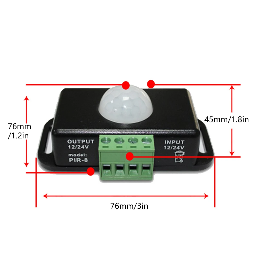 LED 스트립 전구용 PIR 모션 센서, 적외선 모션 감지기, DC 12V, 24V 바디 적외선 센서