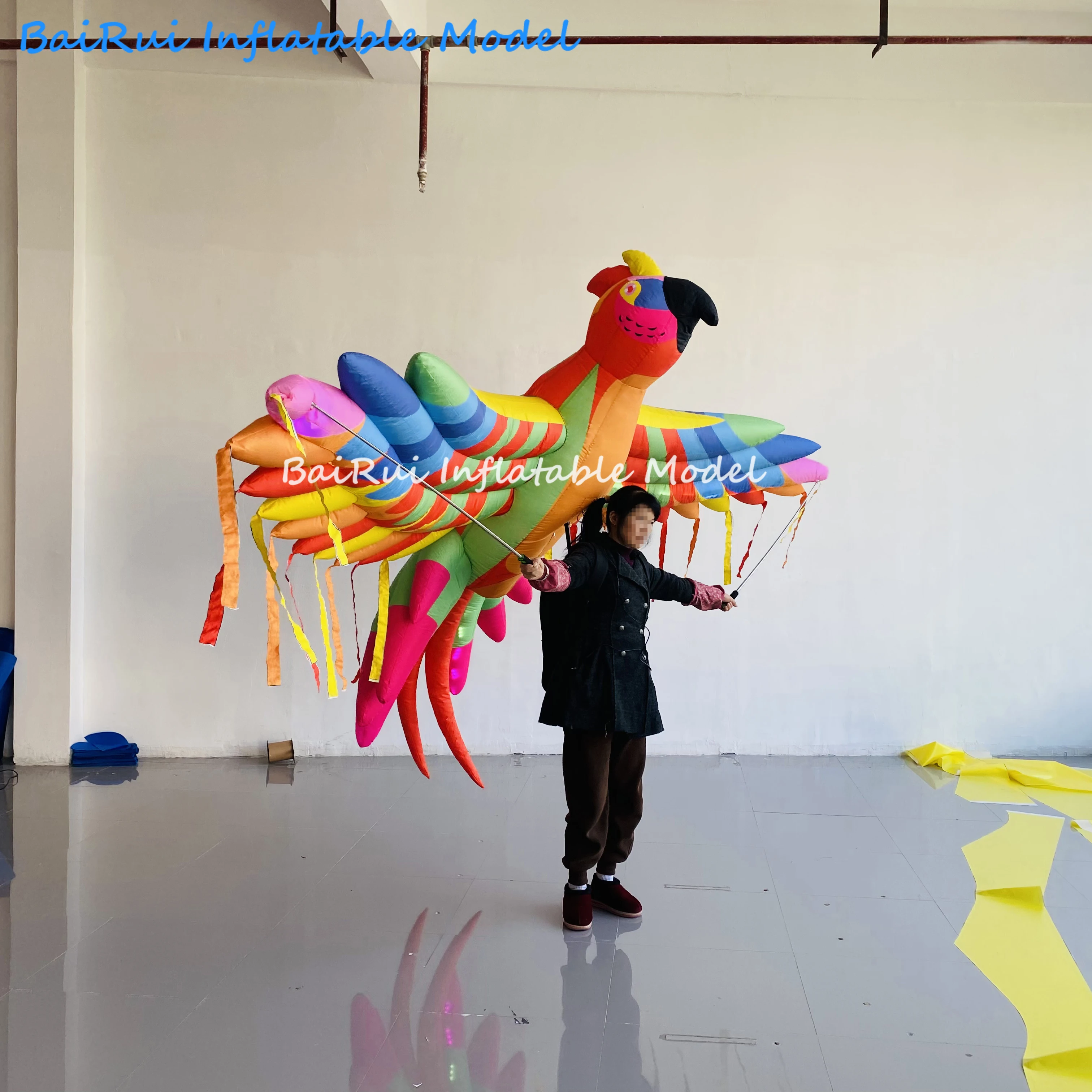 Giant Inflatable Parrot Air Blow Colorful Flying Bird Eagle Balloon Playground Event Performance Puppet Stage Decor Advertising