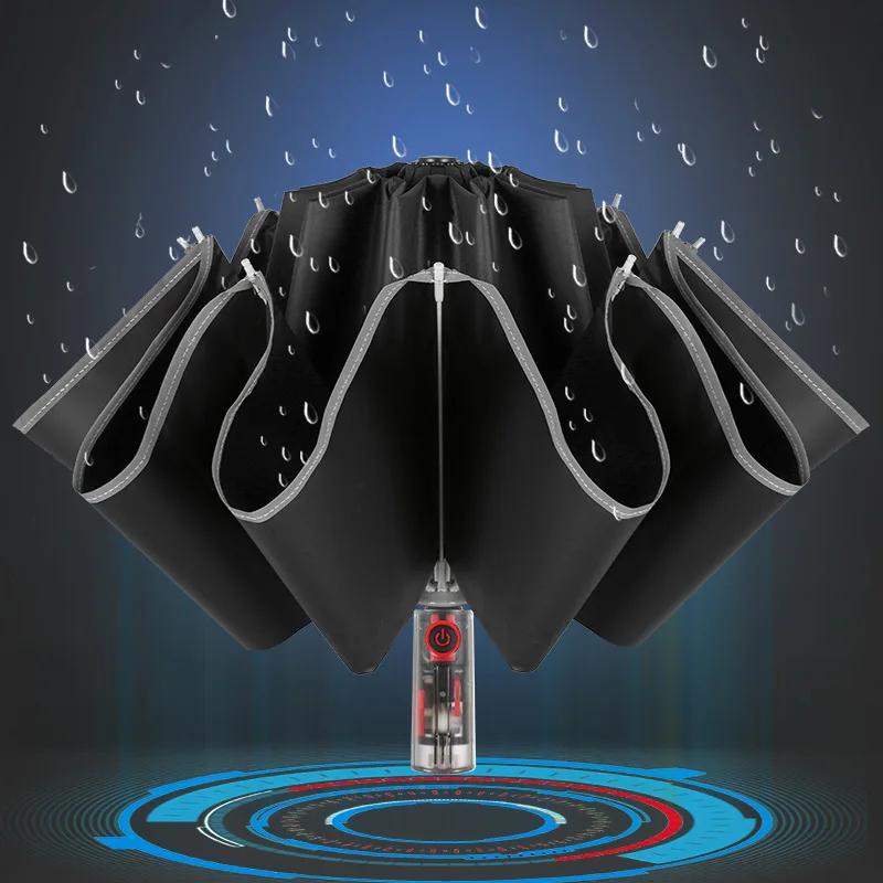 Fully Automatic Mechanical Foldable Umbrella Reflective Strip Reverse