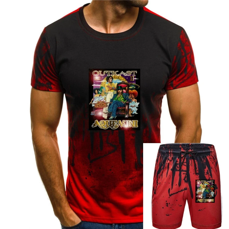 Новая футболка OUTKAST AQUEMINI RAP в стиле хип-хоп с музыкой, черная, американский размер S-XXXL ZM1
