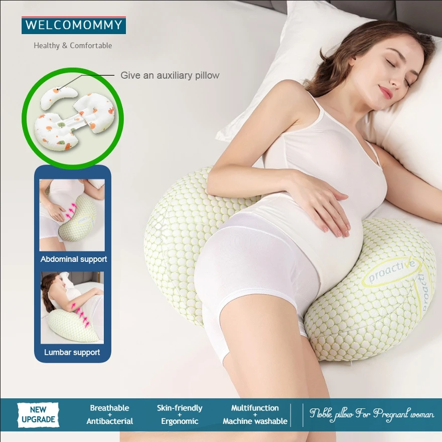 Pregnancy Pillow Maternity U-shaped Waist Pregnant Body Pillow Soft Nursing Cushion Machine Washable Sleeping Bedding