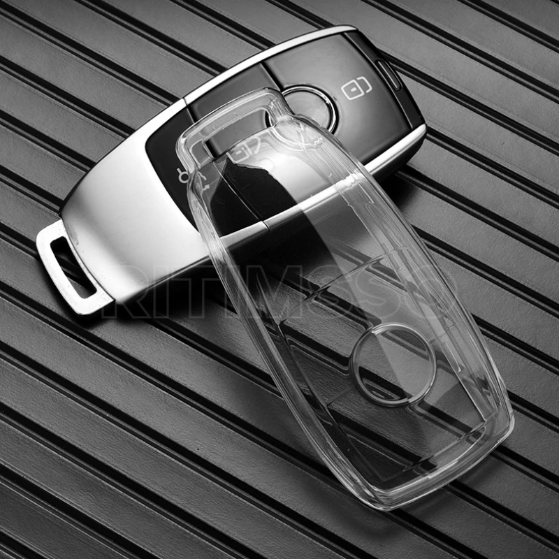 Transparent TPU Car Key Case Cover for Mercedes Benz - Premium Key Shell Protector