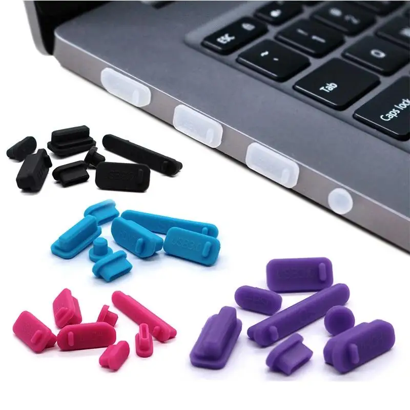 Universal Laptop Dustproof and Waterproof USB Port Covers - 16-Piece Set