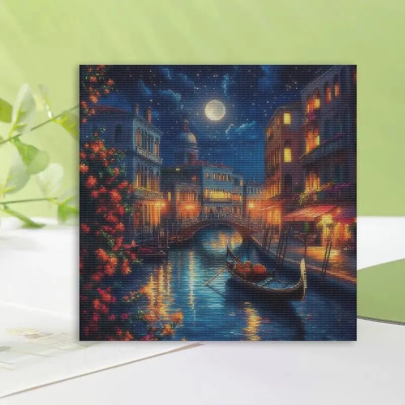 Photo 5D DIY Diamond Embroidery Boat Kits Painting Landscape Picture Rhinestones Handmade Wall Art Gift