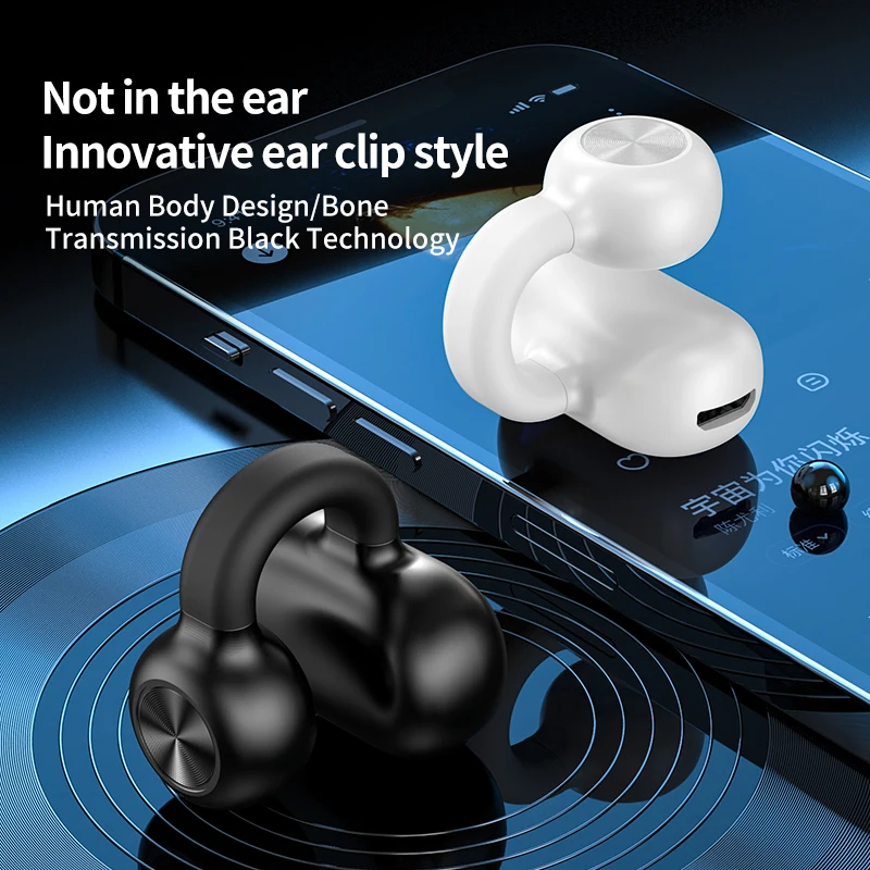 Z28 Ear Clip Wireless Bluetooth Earphones Non In Ear Single Ear Sports headset Long Standby High Sound Quality Music headphones 4