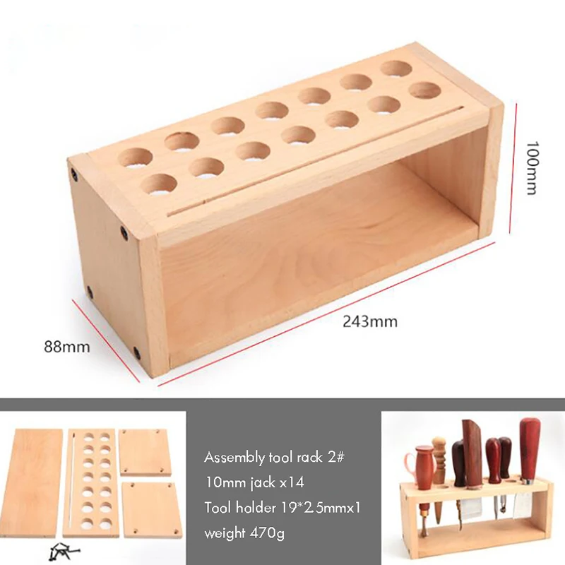 Wooden Leather Tools Storage Box Shelf Leather Tool Organizer Leathercraft Tools Holder Punch Tools Storage Box Organizer