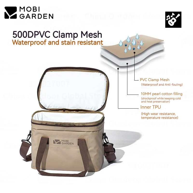 MOBI GARDEN 20L ICE Cooler Bag Ultralight Thermal Lunch Bag Camping Outdoor Picnic Beach Drinks Beer Travel Food Storage PVC