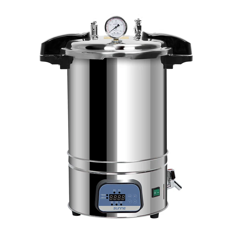 

Stainless Steel Portable High Pressure Sterilization Pot Laboratory Sterilizing Pan Steam High-Temperature Sterilizer 18L