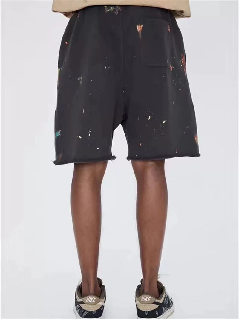 High quality Saint Louis SSSaint Street Hip Hop Summer Speckler Graffiti Trendy Brand Casual Cotton Black Grey Shorts
