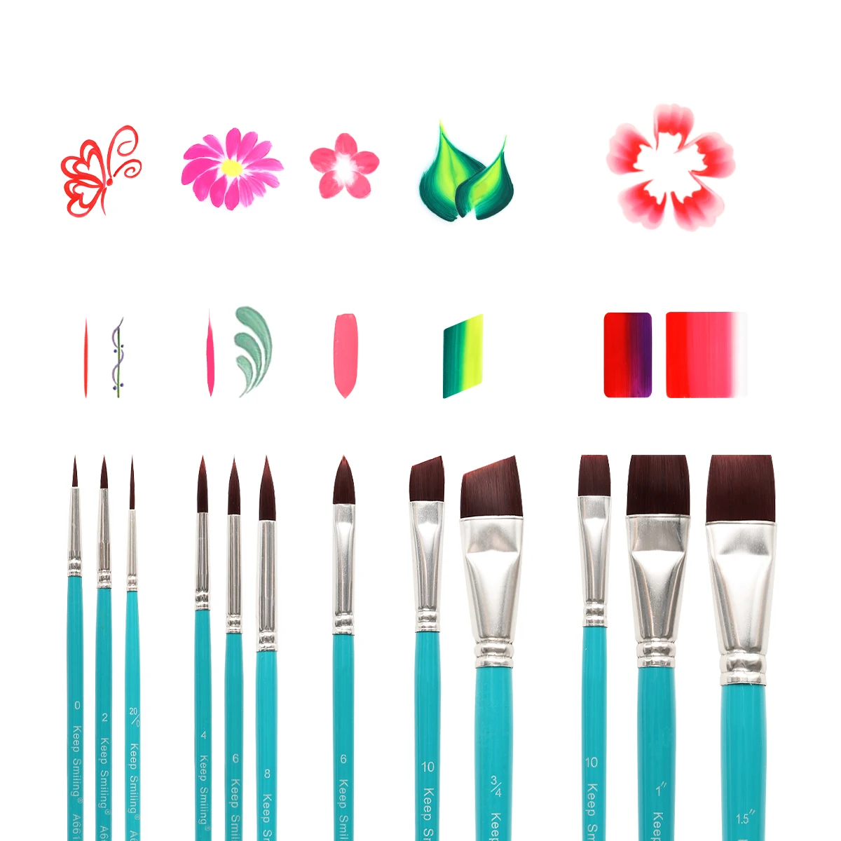 12 Pieces Professional Quality Brush Face Paint Brush Set  For Face Painting Watercolor Acrylic Oil Painting Nail Art 2