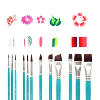 12 Pieces Professional Quality Brush Face Paint Brush Set  For Face Painting Watercolor Acrylic Oil Painting Nail Art 2