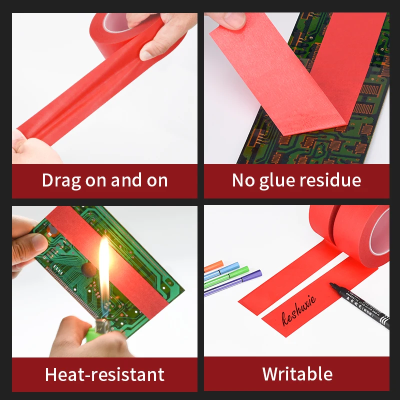 Textured Beautiful Paper Tape Red Heat-Resistant Masking Car Spray Painting Art Sketching Decoration Wedding Scenery Exterior 4