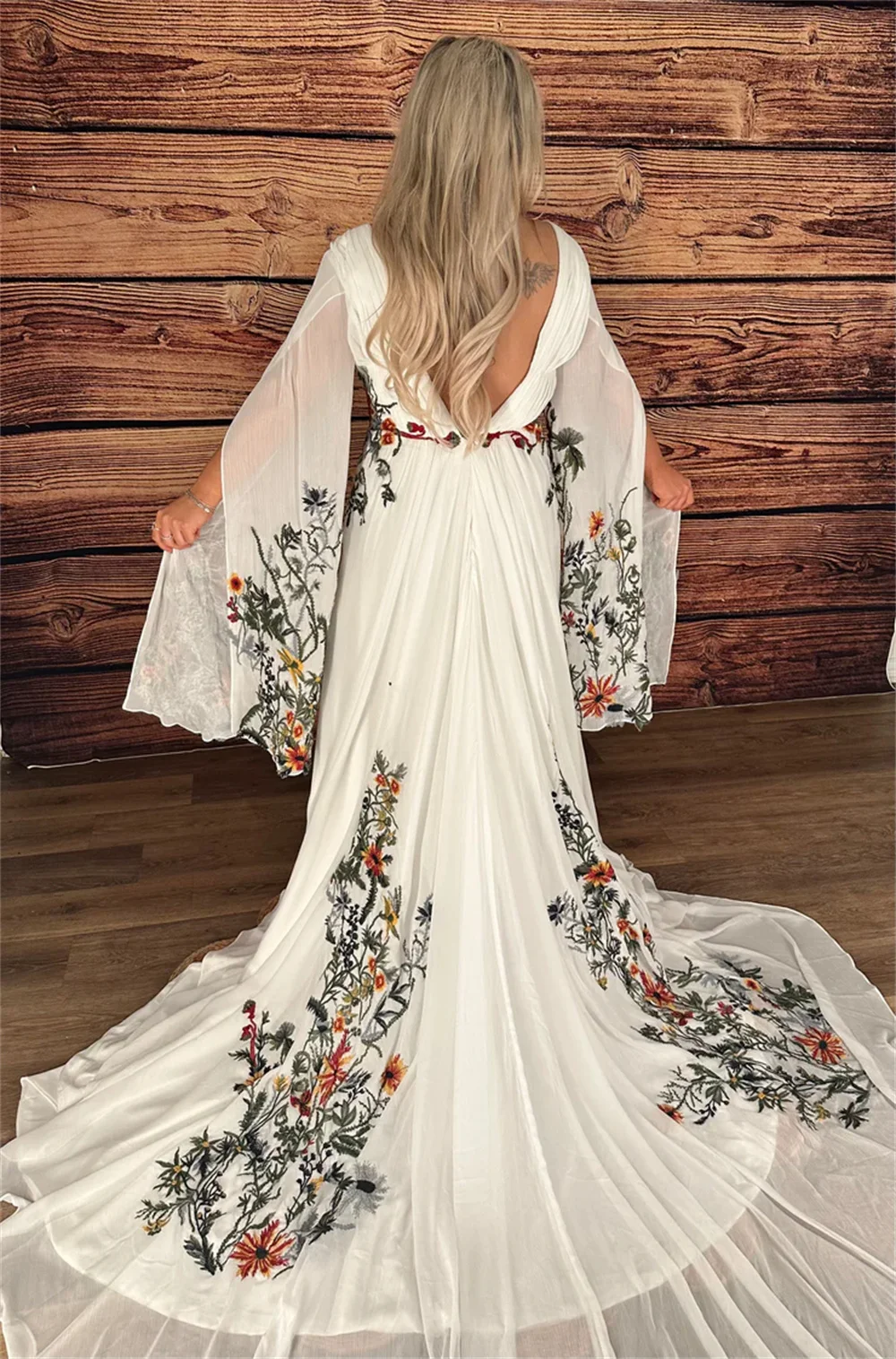 green emerald velvet dress Elegant One Shoulder Long Sleeve Teal Chiffon Prom Dresses,PD00343 –  AlineBridal main image 1