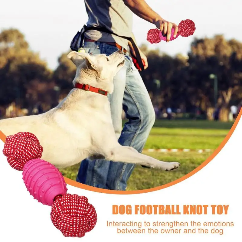 

Pet Football Rope Toy Dog Supplies Football Rope Toy Dog Football Rope Toy Knot Dog Teething Football Toy Rope Pet training Toys