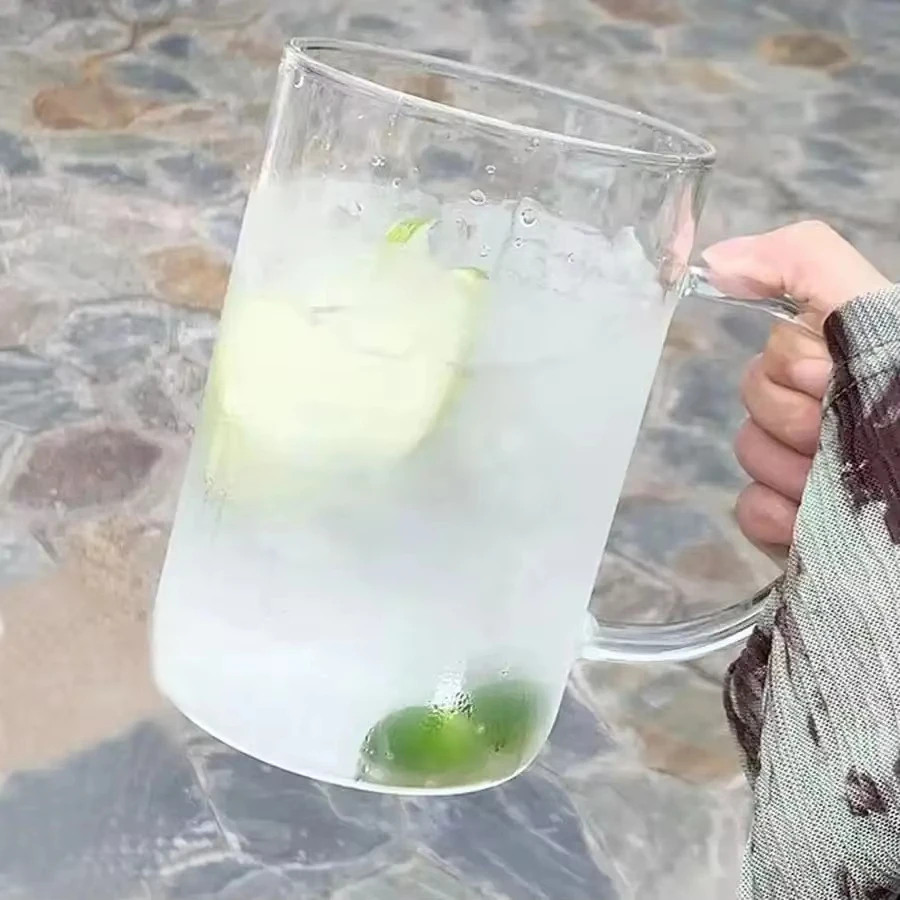 1L Glass Tumbler with Lid and Straw - Versatile Glass Cup