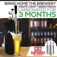Pressurized Growler Tap System, 128oz Powder Coated Mini Keg Dispenser Portable Kegerator Kit, Co2 Pressure Regulator 2