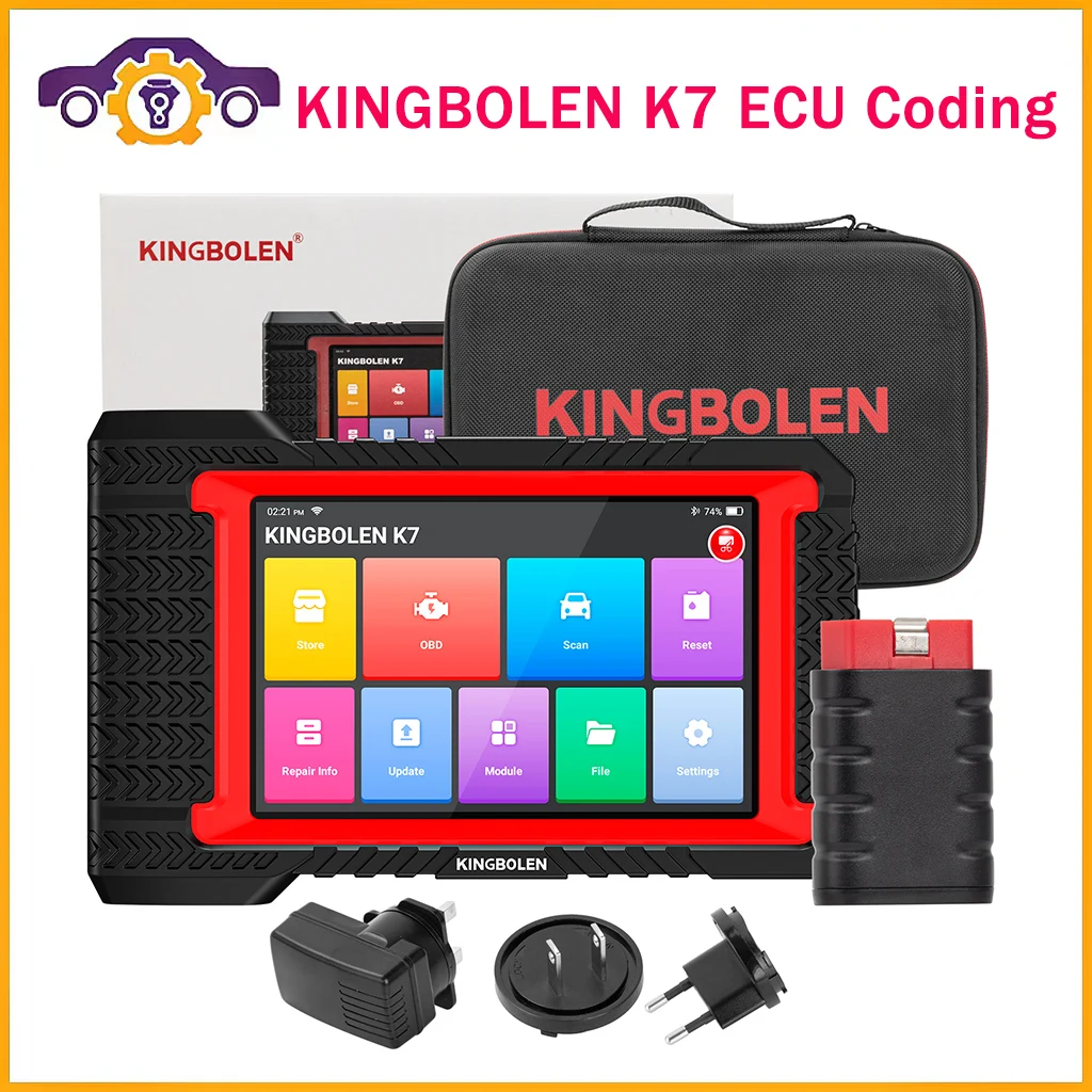 

KINGBOLEN K7 OBD2 сканер, кодирование ЭБУ, активный тест, 28 сбросов автосброса, все системы, диагностические инструменты, 3 года бесплатно PK THINKSCAN MAX 2