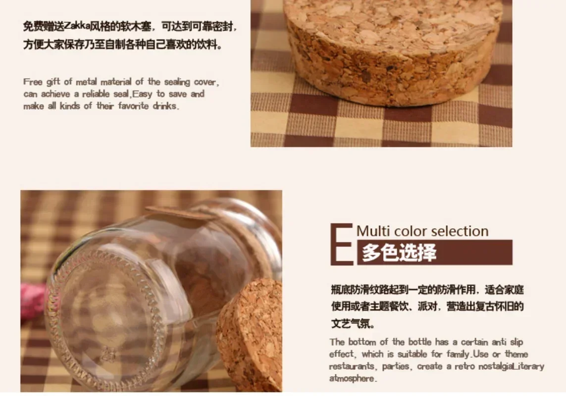 100ml Jam Jar Wish Glass Bottles Tiny Empty Clear Cork Glass Milk Bottles Vials for Wedding Holiday Decoration Barattoli Vetro 6