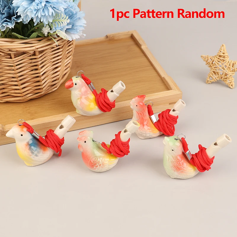 Random Coloured Drawing Water Bird Whistle Ceramic Water Bird Whistle Musical Instrument Cute Outdoor Team Sports 1pc whistle keychain,survival whistle,sport whistle,sports whistle,soccer whistle,mini whistle,metal whistle,electronic whistle,horror scream whistle,wooden train whistle toy