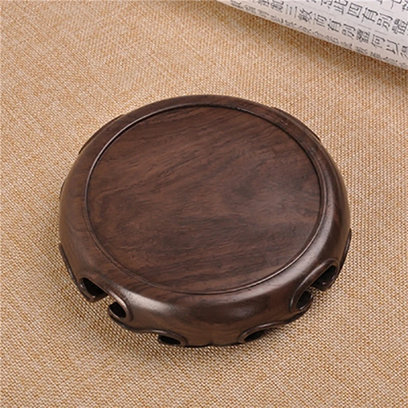 Wooden Pedestal Display Stand, Ebony Wood Carving, Handicraft, Decorative Base for Craft Tea Set, Teapot Plants, Ornaments Dis