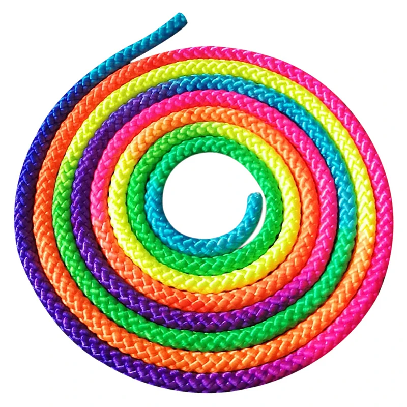 Sports Gym Rainbow Color Rhythmic Gymnastics Rope Solid Competition Arts Training Ropes